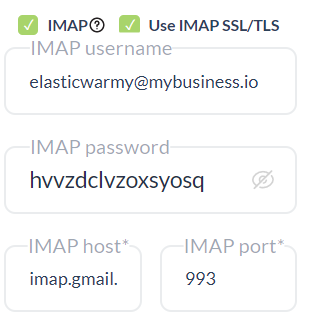 IMAP password Elastic Email